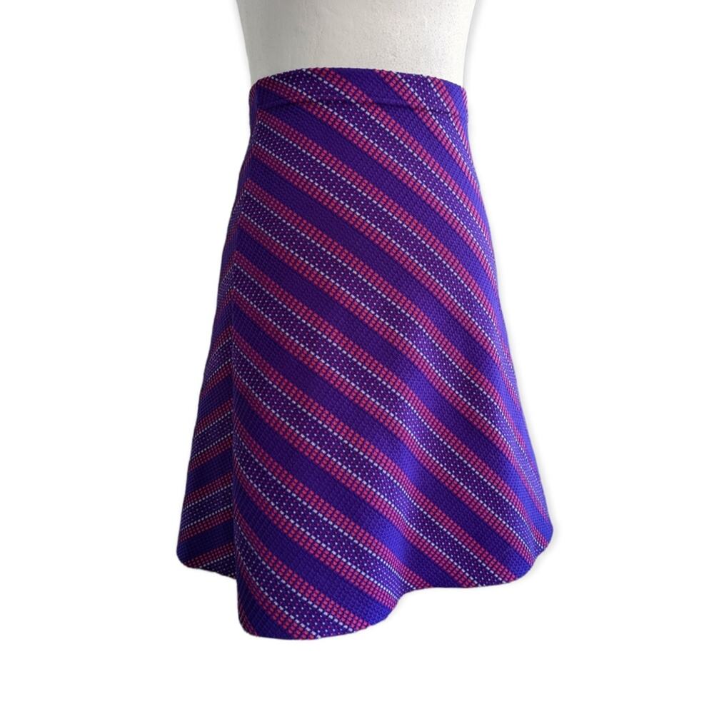 60s 70s Knit Stripe Micro Mini Skirt